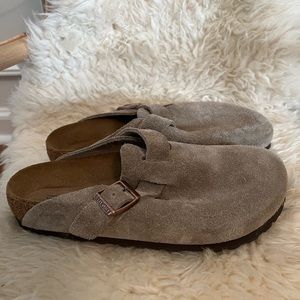 Birkenstock Boston Clogs - Taupe, Size 37, M width